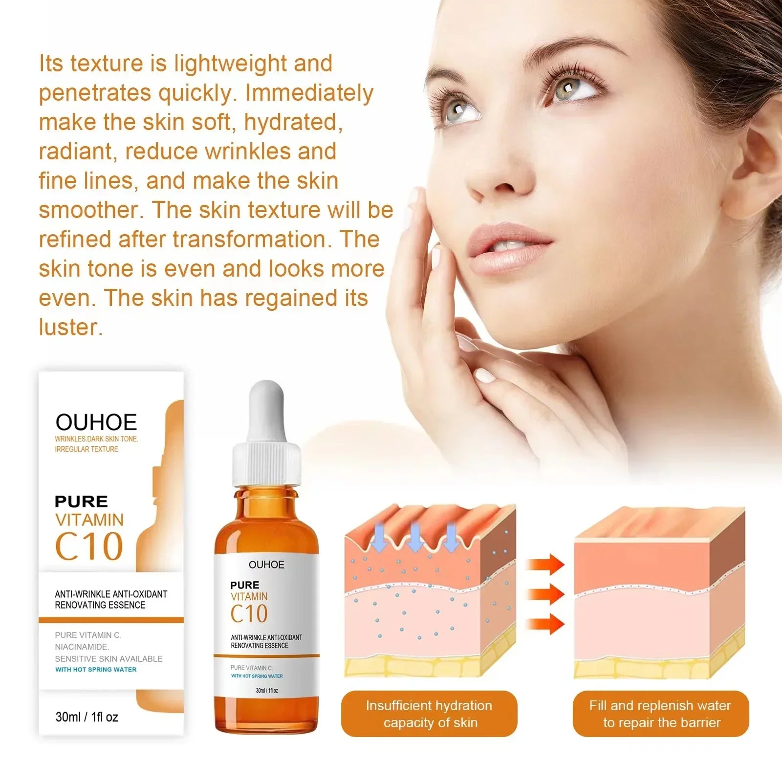 Vitamin C Face Serum – Brightens, Firms, Fades Wrinkles Fast